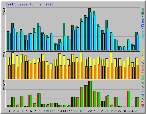Daily usage for May 2025
