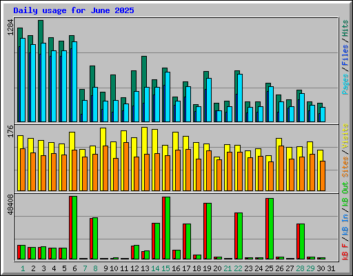 Daily usage for June 2025