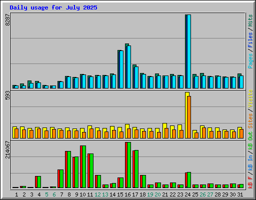Daily usage for July 2025