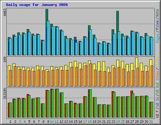 Daily usage for January 2026