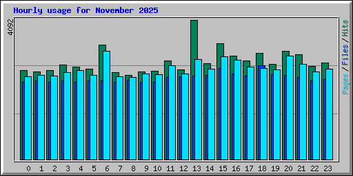 Hourly usage for November 2025